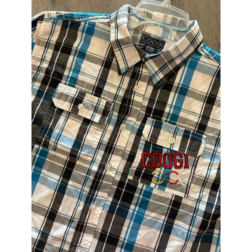 COOGI Kids Youth Checkered Plaid Dress Button Shirt Sz 12/14
